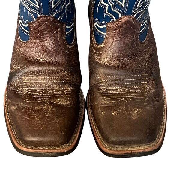 Ariat Youth Sorting Pen Western Cowboy Cowgirl Boot Blue Brown Kids Size 13 - Picture 10 of 11
